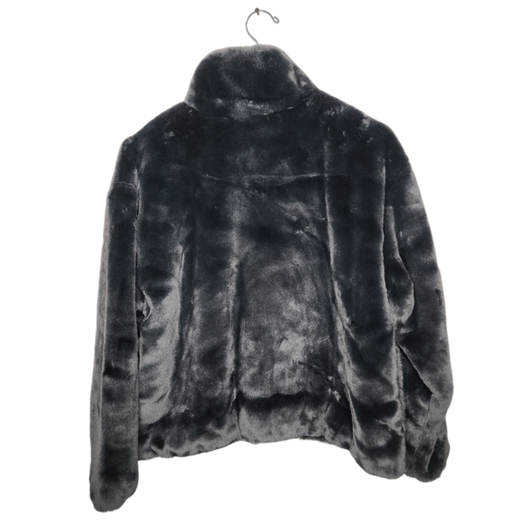 Nike Sportswear Faux Fur Jacket Black Full Zip Women’s Medium - Picture 14 of 16